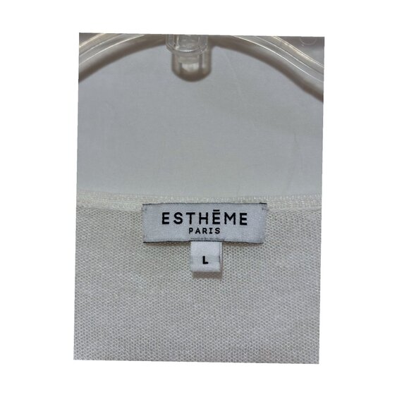 Estheme Paris Linen Top L Rainbow Stripes V Neck Retro Minimalist 100% Linen - Picture 3 of 6